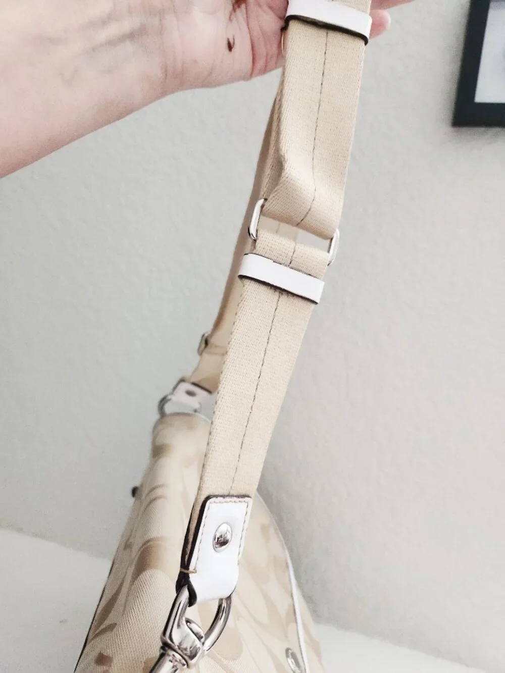 Coach Kyra Signature Khaki Shoulder Bag Purse